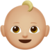 苹果系统里的婴儿：中等浅肤色emoji表情