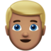 苹果系统里的男士：中等肤色，金发emoji表情