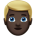 苹果系统里的男士：深色肤色，金色头发emoji表情