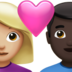 苹果系统里的情侣: 女人男人中等-浅肤色较深肤色emoji表情