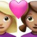 苹果系统里的情侣: 女人女人中等-浅肤色中等肤色emoji表情