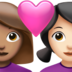 苹果系统里的情侣: 女人女人中等肤色较浅肤色emoji表情