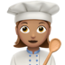 苹果系统里的女厨师：中等肤色emoji表情