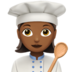 苹果系统里的女厨师：中黑肤色emoji表情
