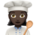 苹果系统里的女厨师：深色肤色emoji表情