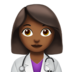 苹果系统里的女卫生员：中黑肤色emoji表情
