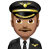 苹果系统里的男飞行员：中等肤色emoji表情