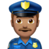 苹果系统里的男警官：中等肤色emoji表情