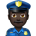 苹果系统里的男警官：深色肤色emoji表情