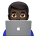苹果系统里的男技术员：深色肤色emoji表情