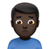 苹果系统里的男人皱眉：深色肤色emoji表情