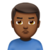苹果系统里的男士撅嘴：中黑肤色emoji表情