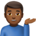 苹果系统里的单手举起的男人：中等深色肤色emoji表情