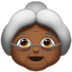 苹果系统里的老妇人：中黑肤色emoji表情