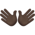 苹果系统里的张开双手：深色肤色emoji表情