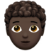 苹果系统里的人物：深色肤色，卷发emoji表情