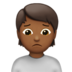 苹果系统里的人皱眉头：中黑肤色emoji表情