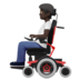 苹果系统里的坐电动轮椅的人：深色肤色emoji表情