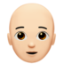 苹果系统里的人物：肤色浅，秃顶emoji表情