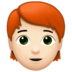 苹果系统里的人物：浅肤色，红发emoji表情
