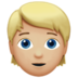 苹果系统里的人物：中浅肤色，金发emoji表情