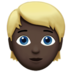 苹果系统里的人物：深色肤色，金发emoji表情