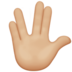苹果系统里的手指分开的手礼：中等浅肤色emoji表情
