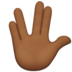 苹果系统里的手指分开的手礼：中黑肤色emoji表情