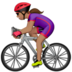 苹果系统里的女子自行车运动：中等肤色emoji表情