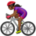 苹果系统里的女子自行车运动：中等深色肤色emoji表情