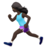 苹果系统里的女子跑步：深色肤色emoji表情