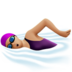 苹果系统里的女子游泳：中浅肤色emoji表情