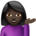 苹果系统里的单手举起的女人：深色肤色emoji表情