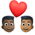 Facebook上的情侣: 男人男人较深肤色中等-深肤色emoji表情