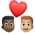 Facebook上的情侣: 男人男人较深肤色中等-浅肤色emoji表情