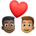 Facebook上的情侣: 男人男人较深肤色中等肤色emoji表情