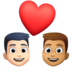 Facebook上的情侣: 男人男人较浅肤色中等肤色emoji表情