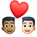 Facebook上的情侣: 男人男人中等-深肤色较浅肤色emoji表情