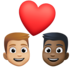 Facebook上的情侣: 男人男人中等-浅肤色较深肤色emoji表情