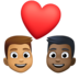 Facebook上的情侣: 男人男人中等肤色较深肤色emoji表情