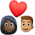 Facebook上的情侣: 女人男人较深肤色中等肤色emoji表情