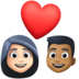 Facebook上的情侣: 女人男人较浅肤色中等-深肤色emoji表情