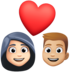 Facebook上的情侣: 女人男人较浅肤色中等-浅肤色emoji表情