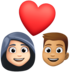 Facebook上的情侣: 女人男人较浅肤色中等肤色emoji表情