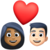 Facebook上的情侣: 女人男人中等-深肤色较浅肤色emoji表情