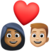 Facebook上的情侣: 女人男人中等-深肤色中等-浅肤色emoji表情