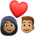 Facebook上的情侣: 女人男人中等-深肤色中等肤色emoji表情