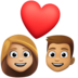 Facebook上的情侣: 女人男人中等-浅肤色中等肤色emoji表情