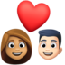 Facebook上的情侣: 女人男人中等肤色较浅肤色emoji表情