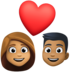 Facebook上的情侣: 女人男人中等肤色中等-深肤色emoji表情